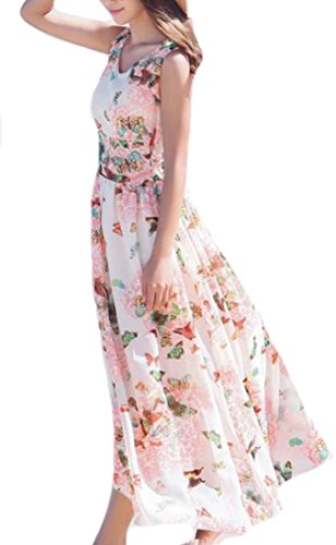 papijam floral เดรสแขนสั้นless chiffon