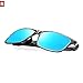 ROCKNIGHT Driving Polarized Wayfarer Sunglasses for Men Al-Mg Lightweight Blue Mirrored Sunglasses UV Protection Casual Fishing