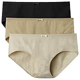 David Archy Women’s 3 Pack Combed Cotton Underwear Stretch Hipster Panties (Black/Camel/Nude,M)