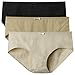 David Archy Women’s 3 Pack Combed Cotton Underwear Stretch Hipster Panties (Black/Camel/Nude,M)