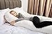 QUEEN ROSE Pregnancy Pillow with Removable Cover,65in Extra Long U Shaped Maternity Pillow for Pregnant Women,White