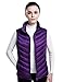 Puredown Women's Lightweight Down Packable Puffer Vest, Purple, S Size