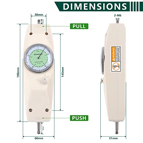 Knoweasy Force Gauge,Mechanical Analog Push Pull Gauge on Galleon