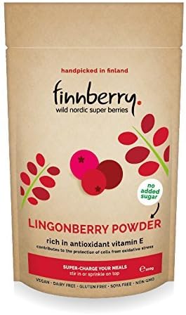 Finnberry 100% natural WILD lingonberry superberry powder (100g), no added sugar by Finnberry