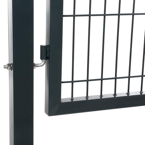 SONGMICS Galvanised Steel Garden Gate, Heavy Duty and Durable with Lock and Key, Gate Dimensions