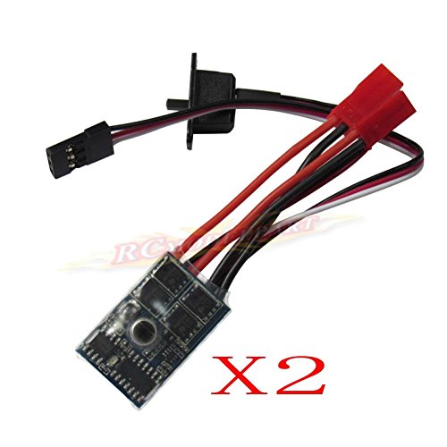 Hobbypower Rc ESC 10a Brushed Motor Speed Controller 1/16-24 for Car Boat Tank W/brake( Pack of 2 Pcs )