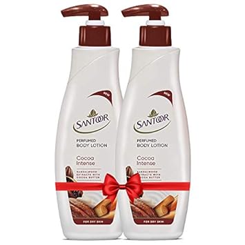 Santoor Cocoa Intense Perfumed Body Lotion, 250ml (Buy 1 Get 1 Free) with Sandalwood Extracts & Cocoa Butter