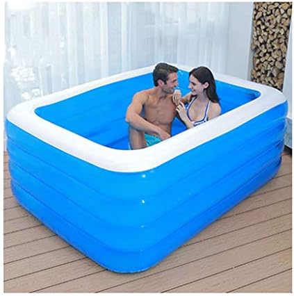 LYM & inflatable pool Foldable Inflatable Bathtub Family Adult Bathtub No Bathtub Cover, PVC Plastic Double Drain Bath Tub Children's Inflatable Pool pool inflatable (Size : 210 * 150 * 75cm)