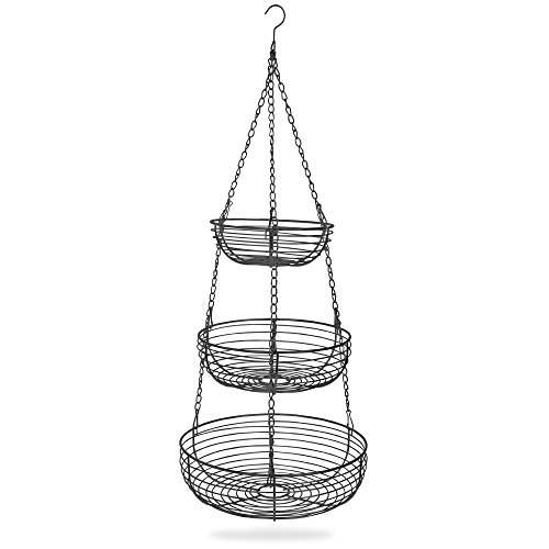 Home-Intuition-3-Tier-Hanging-Basket-Heavy-Duty-Wire-Round-Black