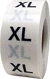 Clear Round Clothing Size Stickers That Say XL (Extra Large) | Adhesive Labels for Apparel Retail - 500 Total | 0.75 Inches in Diameter - Clear Size Dots With Black Print - Apparel Safe Adhesive | Acid Free | Eco-Friendly Print - 500 Total Size Labels