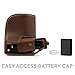 MegaGear Canon EOS M100, M200 (15-45mm) Ever Ready Leather Camera Case and Strap, with Battery Access - Dark Brown - MG1326