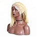 613 Blonde Bob Wig Colored 13x6 Deep Part Human Hair Wigs with Baby Hair Glueless Lace Front Wigs with Pre-Plucked Hairline 150% Density Straight Wig for Black Women 12 Inch