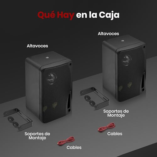 Pyle bocinas para exteriores e interiores 3 vías - 3.5” 200W impermeables grado marino, carcasa ABS resistente, uso en casa, bote, alberca, jardín