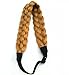Coolcos Elastic Synthetic Chunky Hair Braid 5 Strands Braids Hair Headbands Plaited Braided Headband (1B Snap Clips)