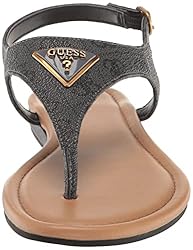 Guess Women's UNALI Sandal, Black 001, 6