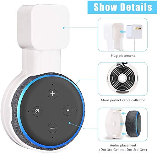 image for Sintron Echo Dot Wall Mount White, Alexa Accessories Smart Home Outlet