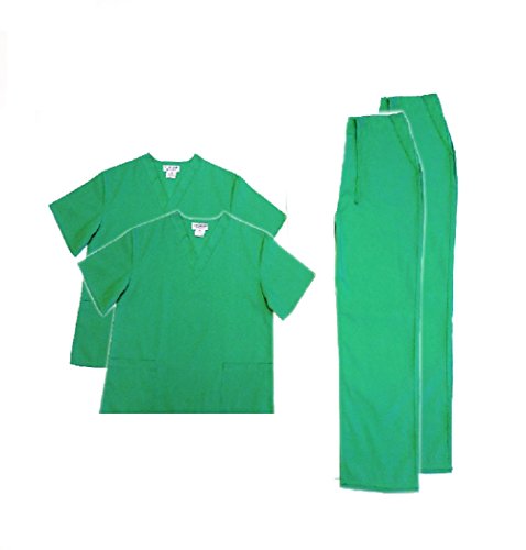 Women's Scrub Set - Medical Scrub Top and Pant, 2-pack Surgical Green, XX-Large