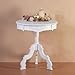 Shabby Elegance Distressed White Rococo Accent Table