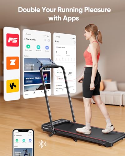 TOPUTURE Foldable Walking Pad with Incline, 4 in 1 Treadmill for Home & Office, 2.5HP Under Desk Treadmill, Portable Compact Treadmills Silent Remote Control, App & LED Display, Installation-Free
