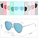 SOJOS Polarized Flat Mirror Lenses Sunglasses Classic Metal Double Bridge Glasses SJ1040 with Silver Frame/Blue Mirrored Polarized Lens