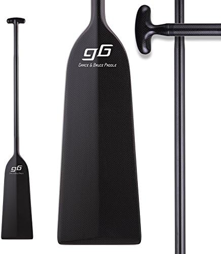 GB Paddle One Piece Fixed Length Nonadjustable Carbon Fiber Dragon Boat Paddle with Light Dihedral Blade