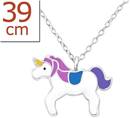 ICYROSE925 Sterling Silver Purple Unicorn Necklace for Girls 24418