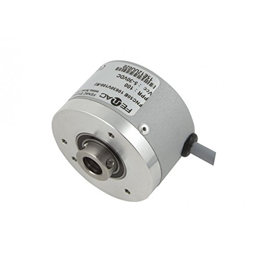 Fenac FNC 50E 12630V3600-R2 Incremental Encoder 50mm Body Diameter, Semi Hollow Shaft 12mm, 6 Channel, 5-30V in/Out, 3600PPR, 2m Cable
