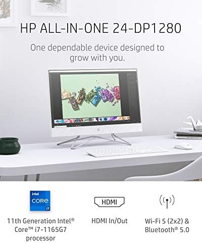 HP 24 All-in-One PC, 11th Gen Intel i7-1165G7 Processor, 16 GB RAM, 512 GB SSD Storage, Full HD 23.8” Touchscreen, Windows 10 Home, Remote Work Ready, Wireless Mouse and Keyboard (24-dp1280, 2020) 2 HP 24 All-in-One PC, 11th Gen Intel i7-1165G7 Processor, 16 GB RAM, 512 GB SSD Storage, Full HD 23.8” Touchscreen, Windows 10 Home, Remote Work Ready, Wireless Mouse and Keyboard (24-dp1280, 2020)