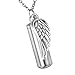 HooAMI Cremation Jewelry for Ashes Necklace for Men,Urn Necklaces for Ashes for Women Stainless Steel Urn Necklace Pendant with Angel Wing Charm (38mm Angel Wing)