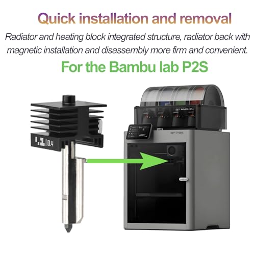 for Bambu Lab P2S Hot End,for BambuLab P2S Hotend 0.4mm for Bambu Lab H2D/H2S/P2S 3D Printer,H2S Hotend High Temperature Quick Swap Hardened Steel Nozzle Replacement 3D Printer Extruder
