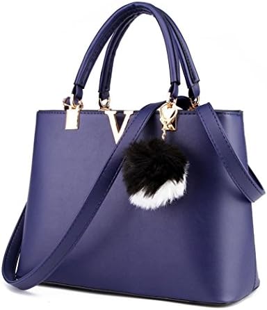 VINICIO Women's Fashionable Letter V Exquisite Pendant Handbag Shoulder Bag(Navy)
