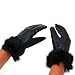 Alpine Swiss Womens Leather Dressy Gloves Faux Fur Trim Cuff Thermal Lining Black 2XL