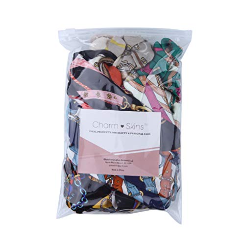 Hair Scarf Silk Scrunchies Ponytail 6 Pack Chain Detail Unique