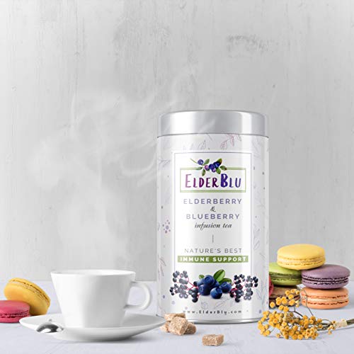ElderBlu Elderberry & Blueberry Infusion Tea Sweet Herbal Blend of