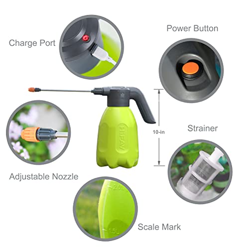 HIFAY ES2-PRO Electric Spray Bottle 2L/0.5Gallon, Rechargeable Battery Powered Sprayer Spray 60 photo 7