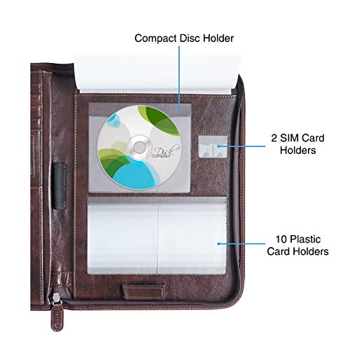 IVESIGN Faux Leather Business Padfolio Portfolio with Calculator and