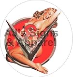AJ's Signs & Apparel V8 Pin Up Vinyl style 2 sticker 5
