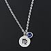 KUIYAI Stainless Steel Zodiac Sign and Birthstone Charm Necklace Bracelet (September-Virgo necklace)