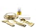 160 Piece Gold Plastic Disposable Plates and Plastic Silverware Set