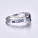 Promise Rings for Her, 925 Sterling Silver 5x10mm Marquise Shape Simulated Mystic Rainbow Topaz Engagement Rings for Women