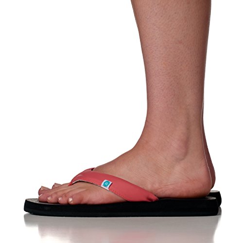 Riverberry Women's Yoga Flip Flop With Yoga Mat Padding, Coral, 10 on