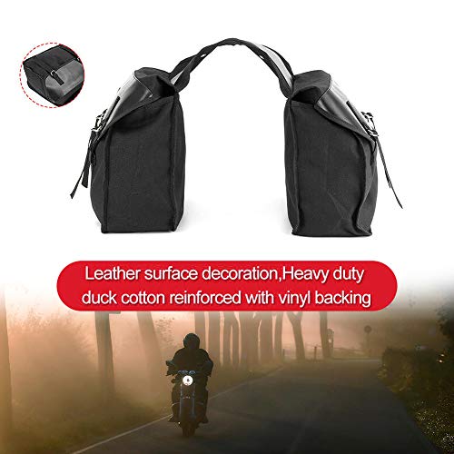 Zqasales Motorcycle Synthetic Leather 2-Strap Saddlebag Tool Bag Heavy-Duty Waterproof Motorcycle Side Saddlebags Saddle Bag Panniers - Thumbnail 5