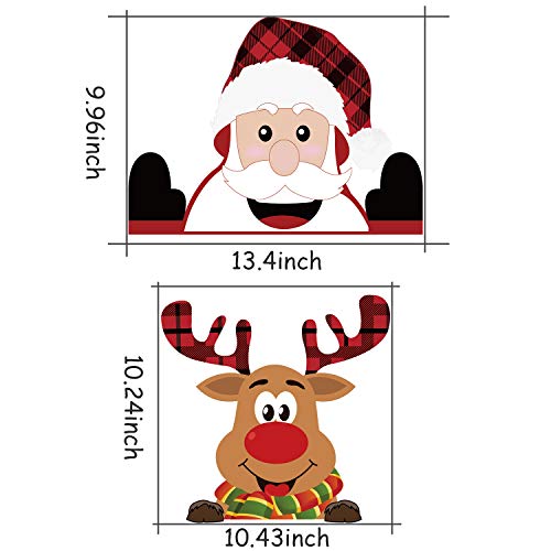 300 PCS 8 Sheet Christmas Snowflake Window Clings Stickers, Xmas Decals Decorations Snowflake Santa Claus Reindeer Decals for Glass Window Door Holiday Party Supplies