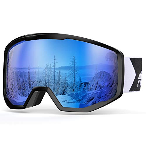 NXONE Ski Goggles for Men and Women, Anti-Fog Over Glasses Snowboard Goggles with UV Protection, Windproof Helmet Compatible Dual Lens Goggles-100% UV Protection - Thumbnail 7