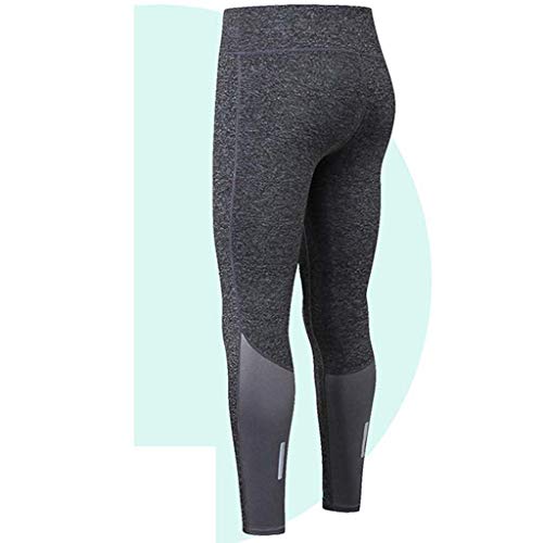 FKSESG Leggings Women's Fitness Yoga Pants Reflective Strip Night Running Fast-Drying Pants Gray - Thumbnail 5