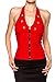 A.S Women's Camellias Sexy Bustier Zip Front Corset Open Back Halter Top