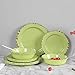 12pcs Melamine Dinnerware set for 4, Outdoor Use Dinner Dishes Set for Camper, Break-resistant, Green Beans Color …