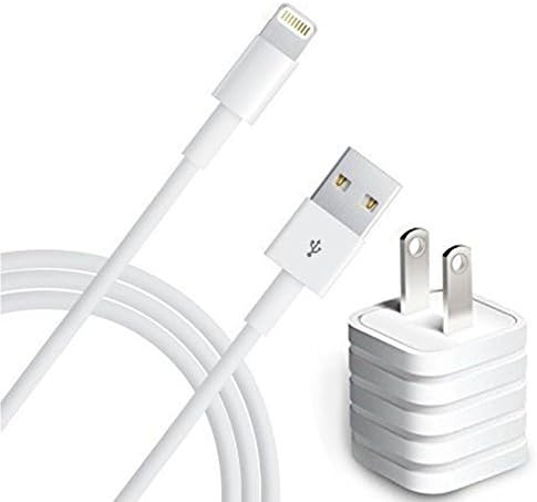 USB Wall charger with 10ft USB Cable for Apple iPhone 7/7 plus/6/6s/se/5s/5c/5,iPad Air,Mini/iPod (10ft Cable Wall Adapter White)