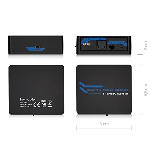 kwmobile digital audio distributor switch 2way selector switch for