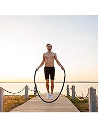 AUTUWT - Cuerda de saltar pesada con guantes para hombres y mujeres